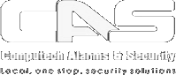 CAS—Computech Alarms & Security logo. Local one stop security solutions.